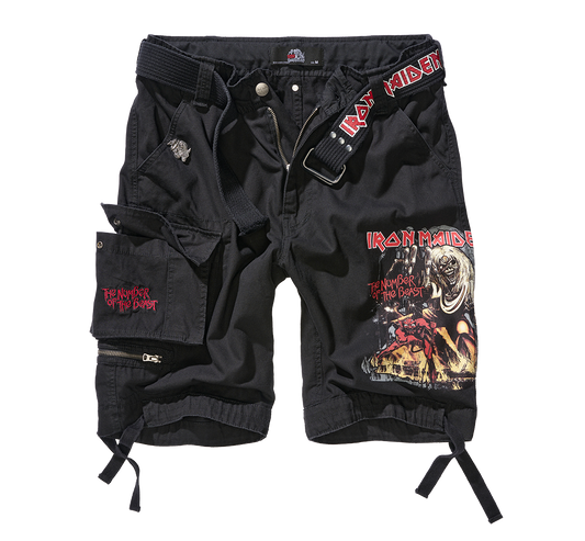Pantaloni Scurti Iron Maiden Savage The Number of The Beast black edition Negru Brandit - Confort Tactic Zilnic