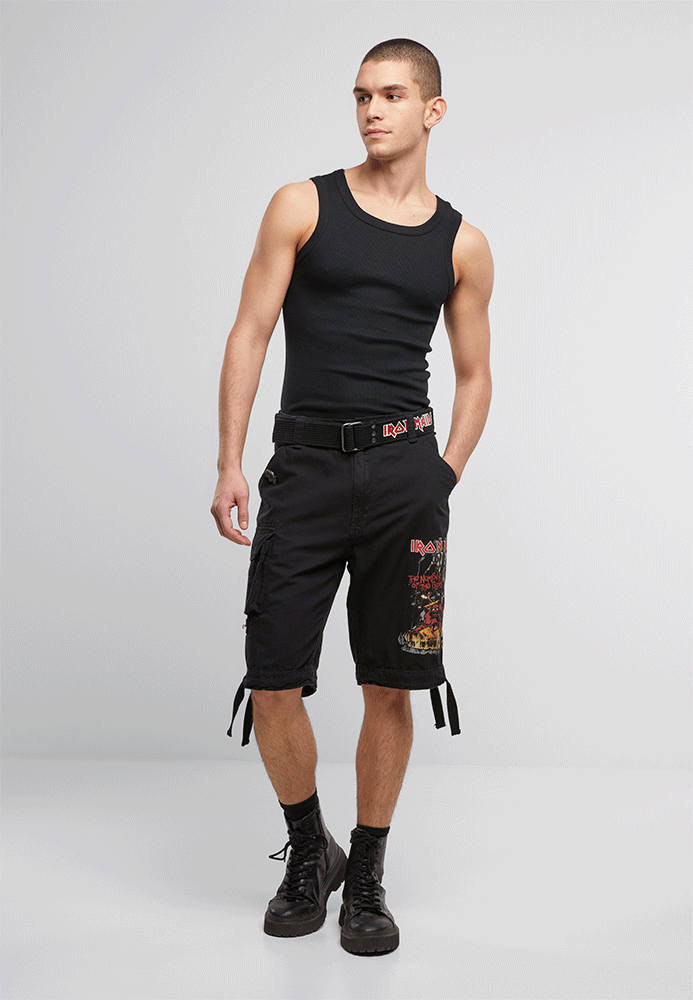 Pantaloni Scurti Iron Maiden Savage The Number of The Beast black edition Negru Brandit - Confort Tactic Zilnic