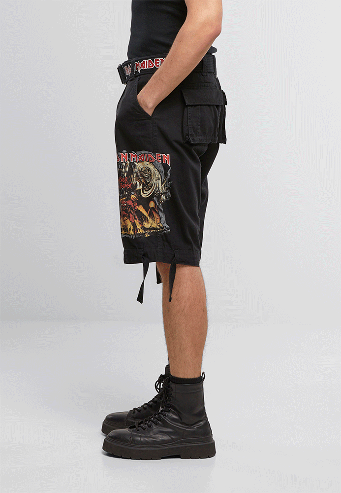 Pantaloni Scurti Iron Maiden Savage The Number of The Beast black edition Negru Brandit - Confort Tactic Zilnic