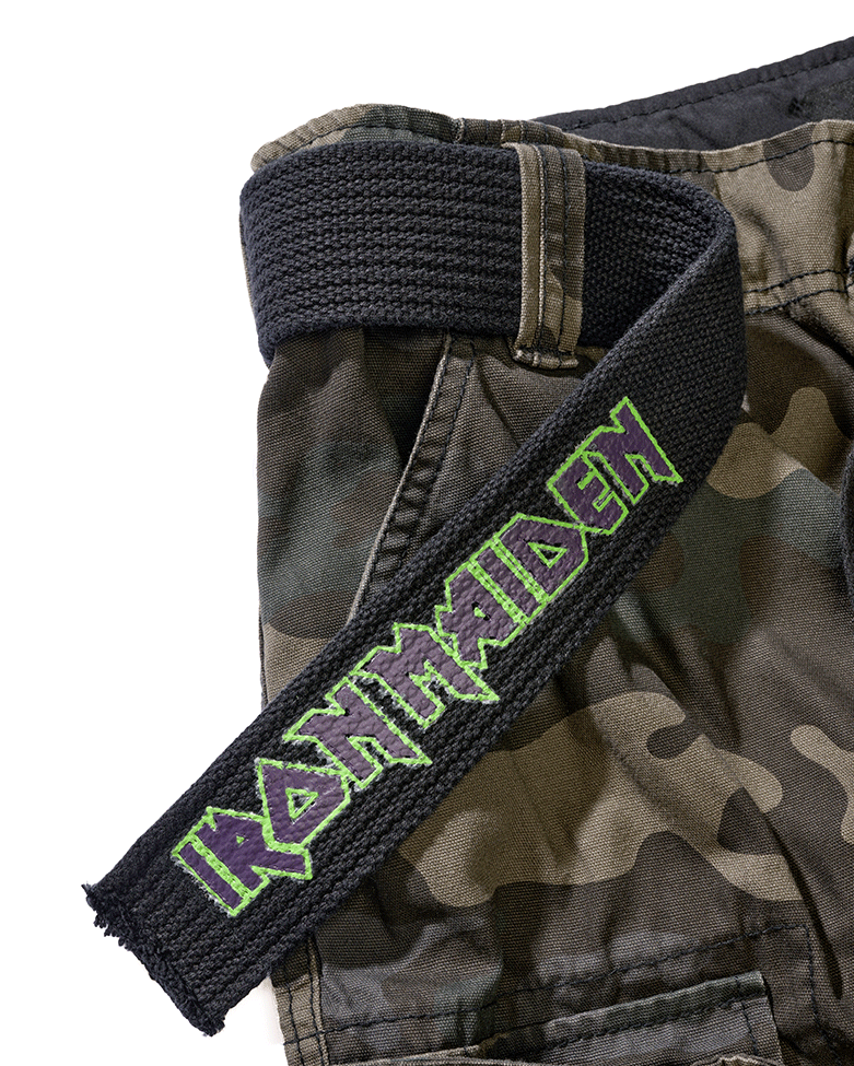Pantaloni Scurti Iron Maiden Savage The Number of The Beast Dark Camo Brandit - Durabilitate pentru Teren