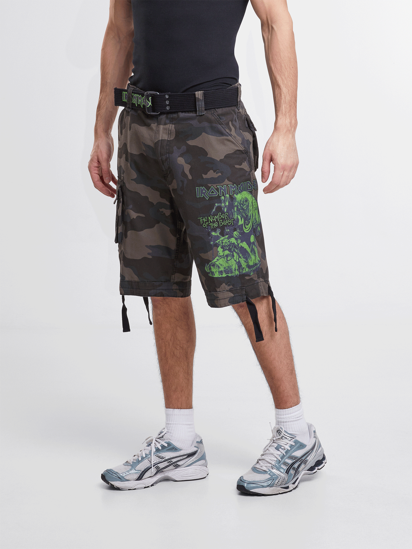 Pantaloni Scurti Iron Maiden Savage The Number of The Beast Dark Camo Brandit - Durabilitate pentru Teren