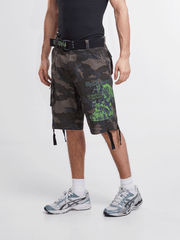 Pantaloni Scurti Iron Maiden Savage The Number of The Beast Dark Camo Brandit - Durabilitate pentru Teren