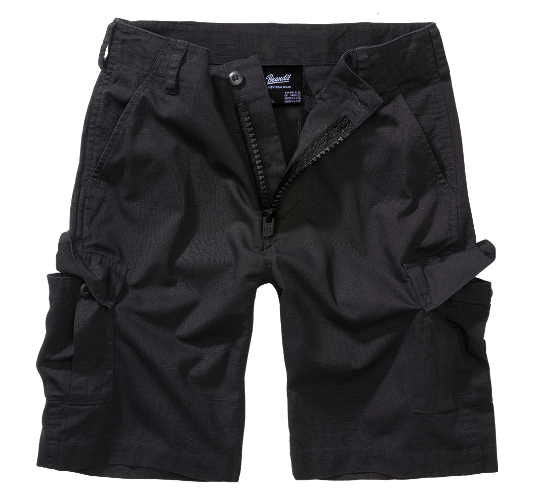 Pantaloni Scurti Ripstop BDU Negru Copii Brandit - Durabilitate Aventura