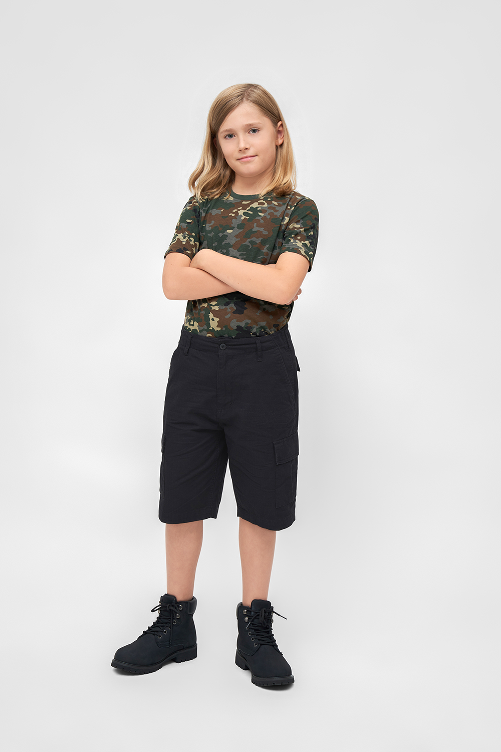 Pantaloni Scurti Ripstop BDU Negru Copii Brandit - Durabilitate Aventura