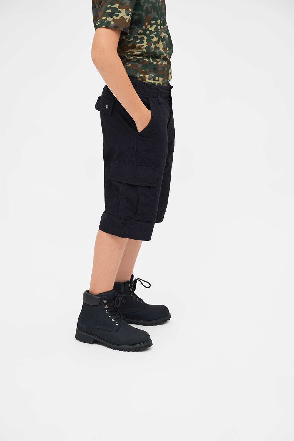 Pantaloni Scurti Ripstop BDU Negru Copii Brandit - Durabilitate Aventura