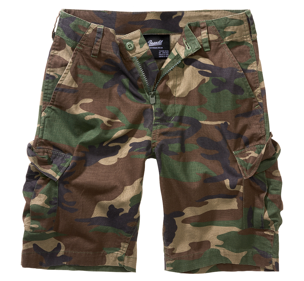 Pantaloni Scurti Ripstop BDU Woodland Copii Brandit - Aventura Durabila