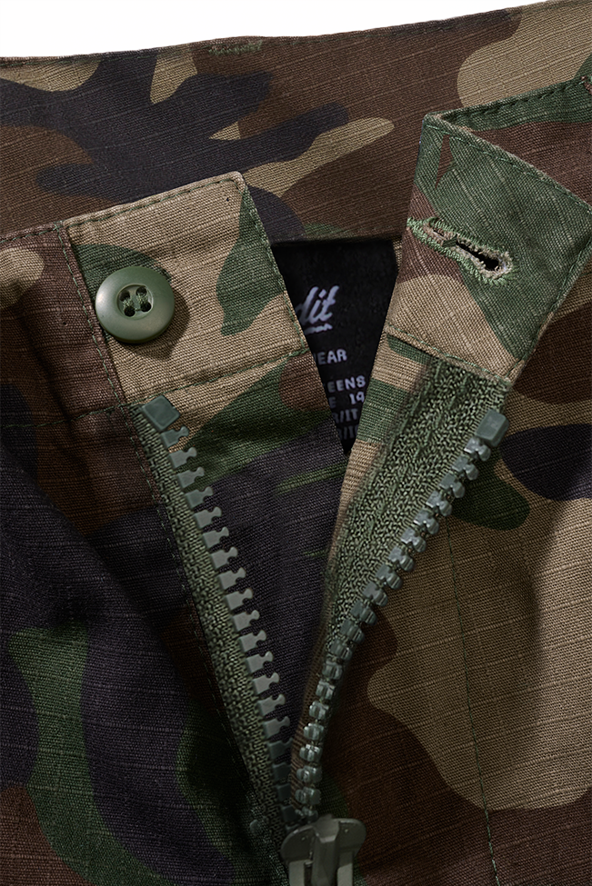 Pantaloni Scurti Ripstop BDU Woodland Copii Brandit - Aventura Durabila