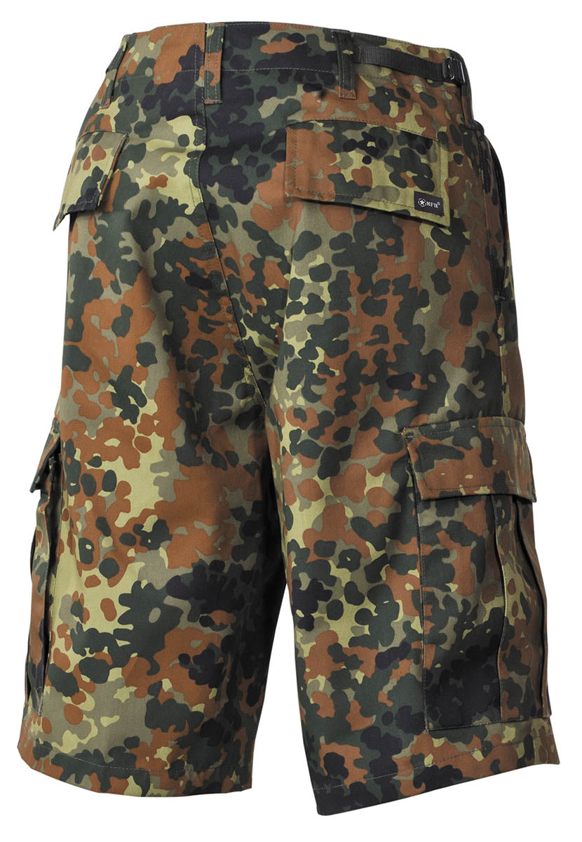 Pantaloni Scurți US Bermuda BDU Flecktarn MFH - 6 Buzunare, Talie Ajustabilă