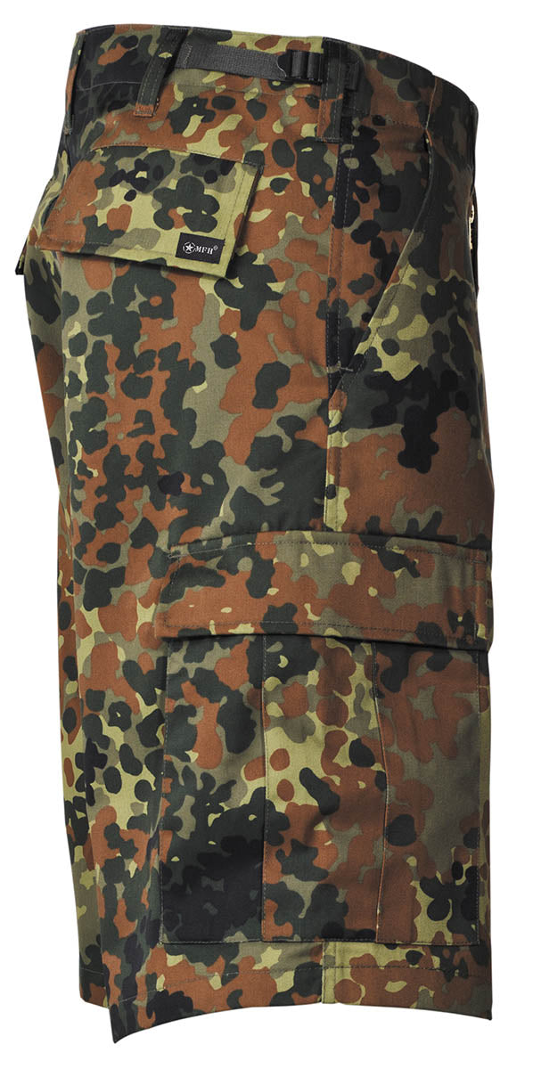 Pantaloni Scurți US Bermuda BDU Flecktarn MFH - 6 Buzunare, Talie Ajustabilă