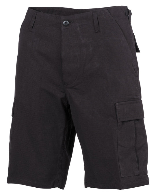 Pantaloni Scurți US Bermuda BDU Rip Stop Negru MFH - Rip Stop, 6 Buzunare
