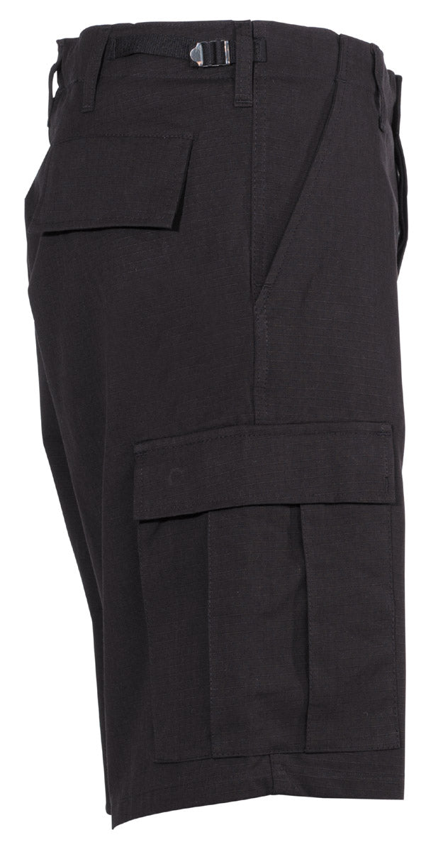 Pantaloni Scurți US Bermuda BDU Rip Stop Negru MFH - Rip Stop, 6 Buzunare