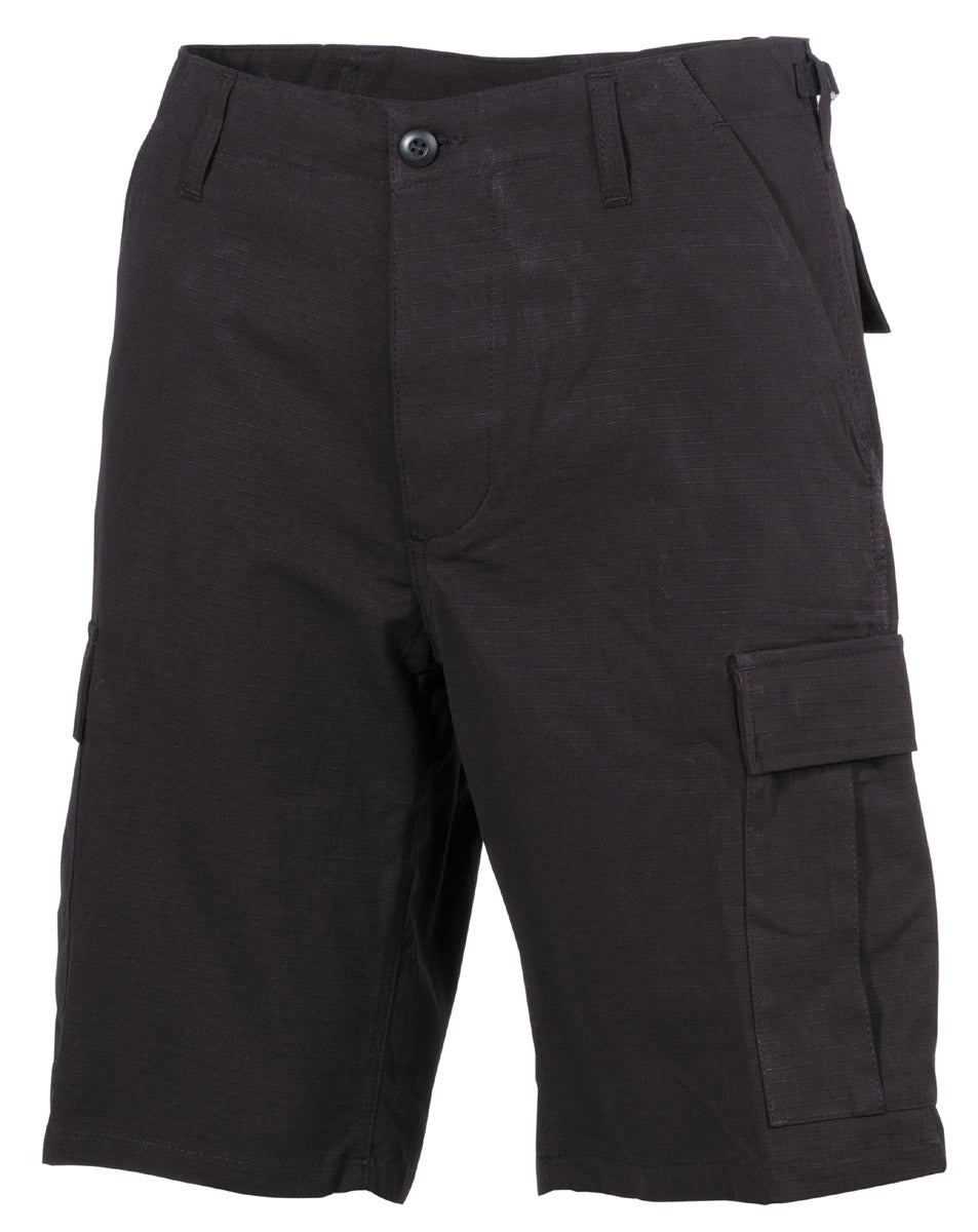 Pantaloni Scurți US Bermuda BDU Rip Stop Negru MFH - Rip Stop, 6 Buzunare