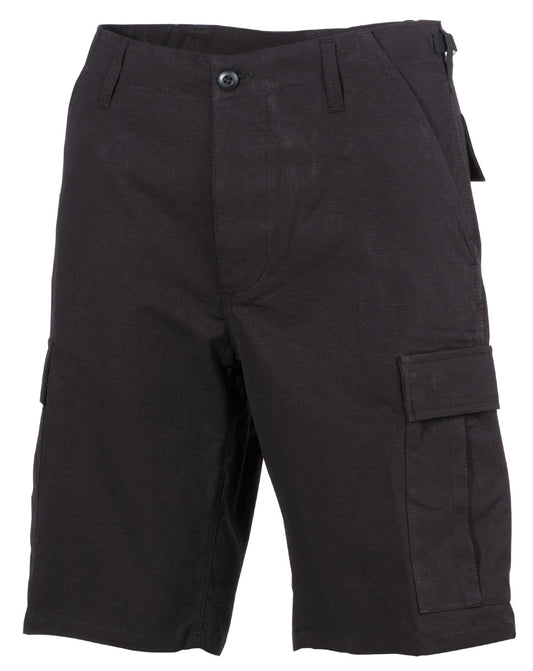 Pantaloni Scurți US Bermuda BDU Rip Stop Negru MFH - Rip Stop, 6 Buzunare