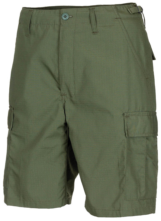 Pantaloni Scurți US Bermuda BDU Rip Stop Oliv MFH - 6 Buzunare, Talie Ajustabilă
