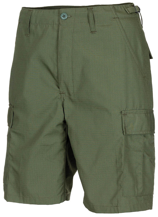 Pantaloni Scurți US Bermuda BDU Rip Stop Oliv MFH - 6 Buzunare, Talie Ajustabilă