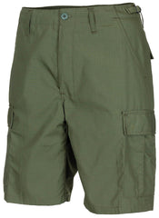 Pantaloni Scurți US Bermuda BDU Rip Stop Oliv MFH - 6 Buzunare, Talie Ajustabilă