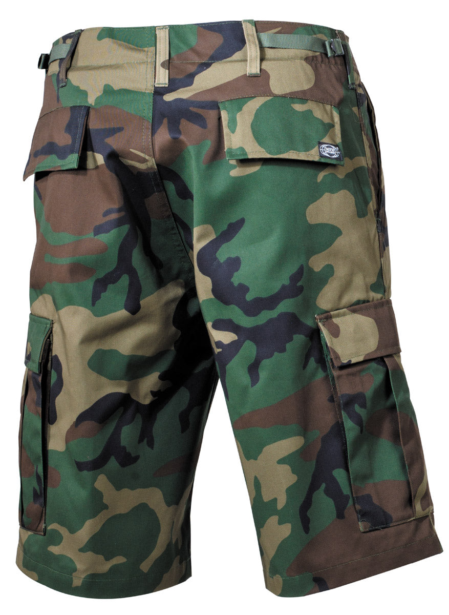 Pantaloni Scurți US Bermuda BDU woodland MFH - 6 Buzunare, Talie Ajustabilă