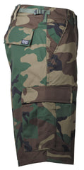 Pantaloni Scurți US Bermuda BDU woodland MFH - 6 Buzunare, Talie Ajustabilă