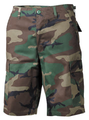 Pantaloni Scurți US Bermuda BDU woodland MFH - 6 Buzunare, Talie Ajustabilă