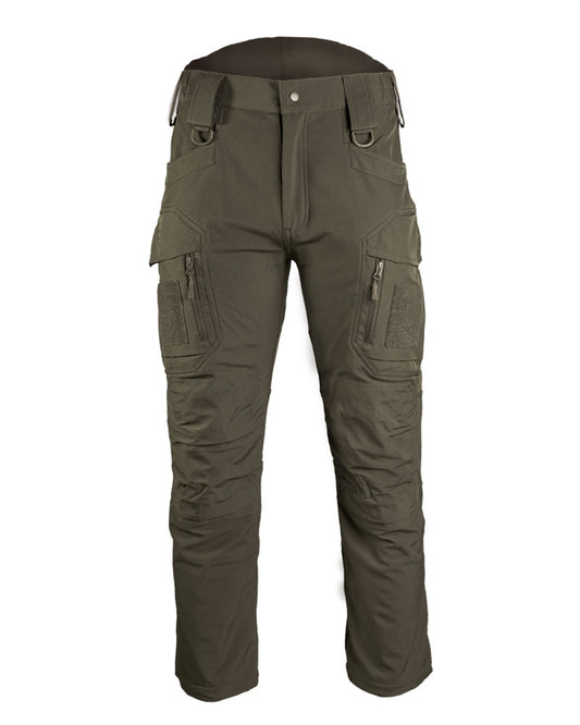 Pantaloni Softshell Mil-Tec Assault – 3 Straturi, 5.000 mm, Ranger Green