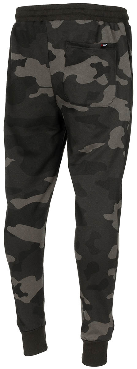 Pantaloni Sport Jogger Dark Camo MFH - 60% Bumbac, Talie Elastică
