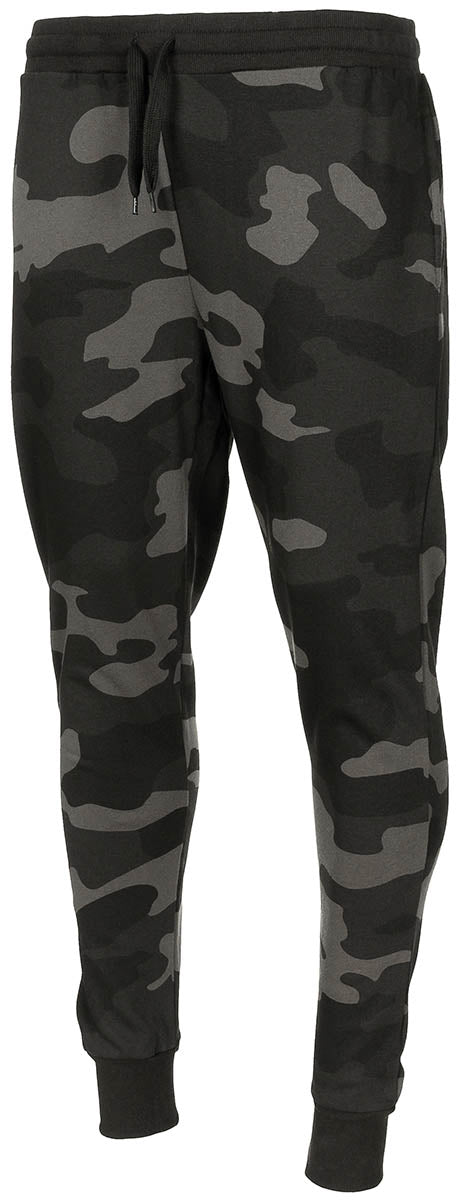 Pantaloni Sport Jogger Dark Camo MFH - 60% Bumbac, Talie Elastică