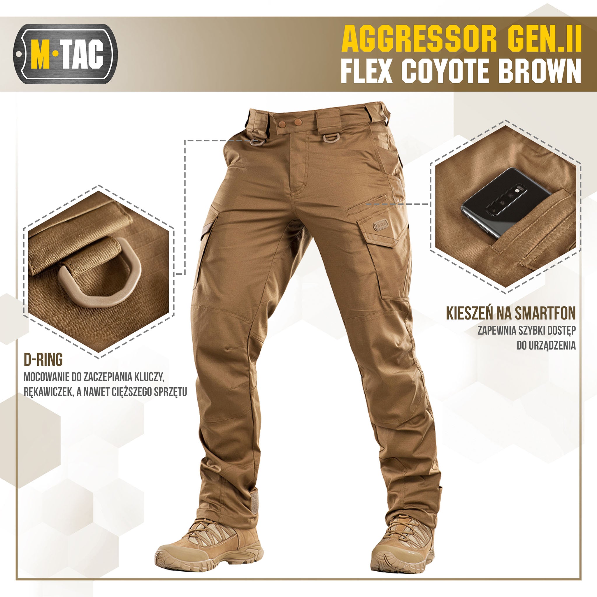 Pantaloni tactici Aggressor Gen.II Flex M-Tac - Coyote Brown