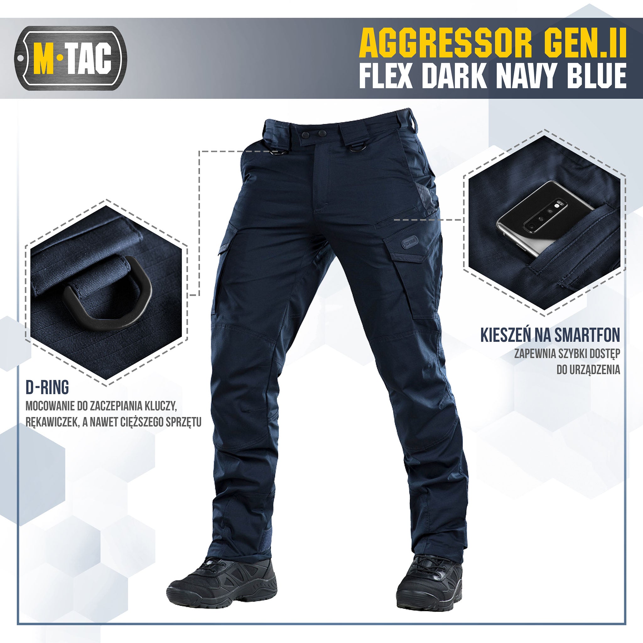 Pantaloni Tactici Aggressor Gen.II Flex M-Tac - Navy Blue