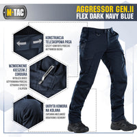 Pantaloni Tactici Aggressor Gen.II Flex M-Tac Bleumarin – Rip-Stop, Teflon - poza 4