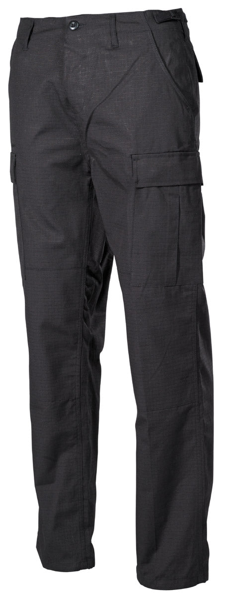 Pantaloni Tactici BDU US Negru MFH - Ripstop, Talie Ajustabilă