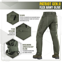 Pantaloni Tactici Patriot Gen II Flex M-Tac Oliv – Rip-Stop, 8 Buzunare - poza 10