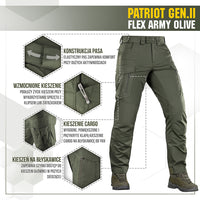 Pantaloni Tactici Patriot Gen II Flex M-Tac Oliv – Rip-Stop, 8 Buzunare - poza 8