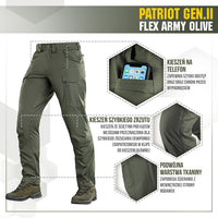 Pantaloni Tactici Patriot Gen II Flex M-Tac Oliv – Rip-Stop, 8 Buzunare - poza 9