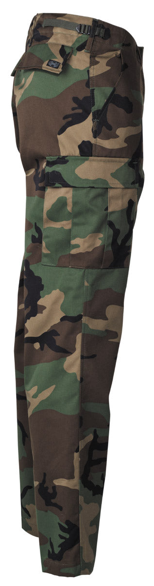Pantaloni Tactici US BDU Woodland MFH - Talie Ajustabilă, 6 Buzunare