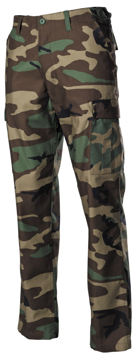 Pantaloni Tactici US BDU Woodland MFH - Talie Ajustabilă, 6 Buzunare