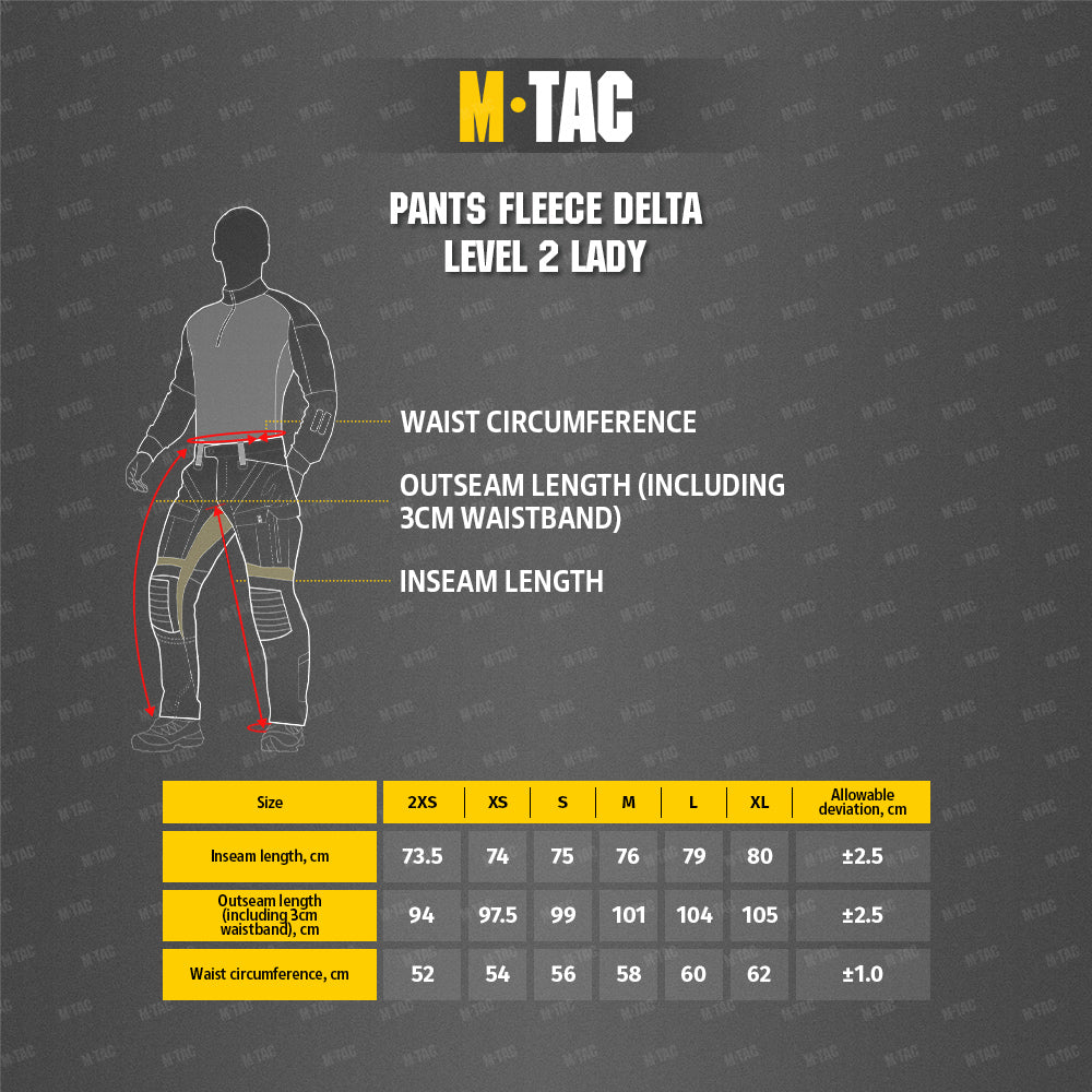 Pantaloni Termici Fleece Delta Level 2 Lady M-Tac - Dark Olive