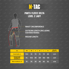 Pantaloni Termici Fleece Delta Level 2 Lady M-Tac - Negru, Caldurosi