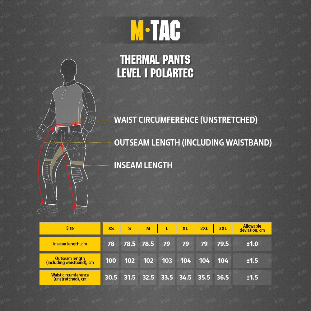 Pantaloni Termici Nivel 1 M-Tac Polartec Power Dry - Dark Olive