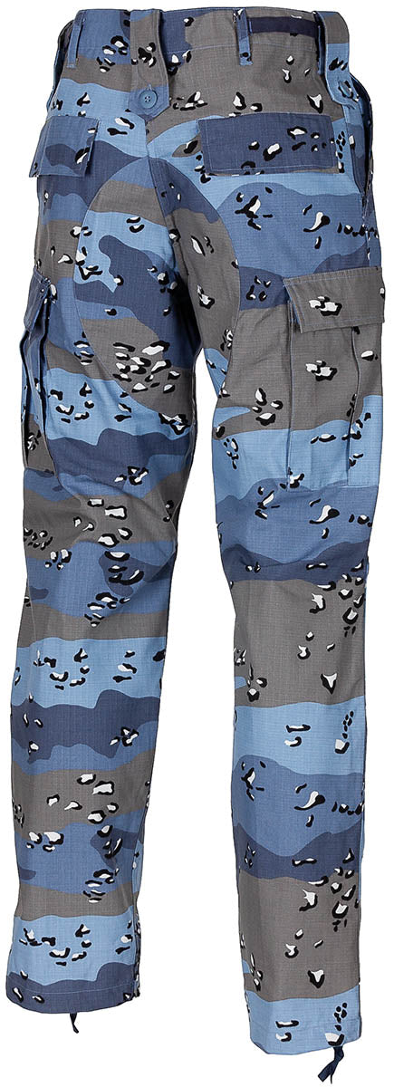 Pantaloni US BDU Camo Chocolate Chip Blue - Rip Stop, Genunchi Întăriți