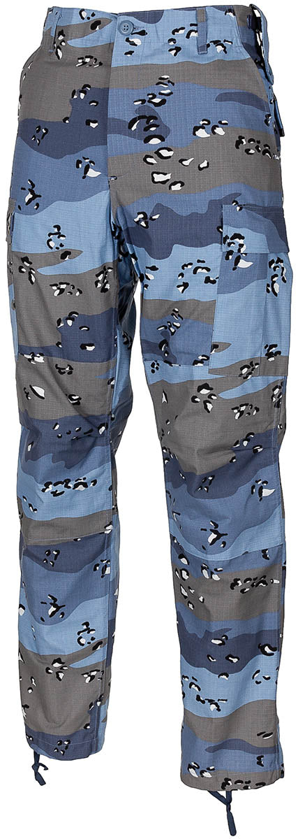 Pantaloni US BDU Camo Chocolate Chip Blue - Rip Stop, Genunchi Întăriți
