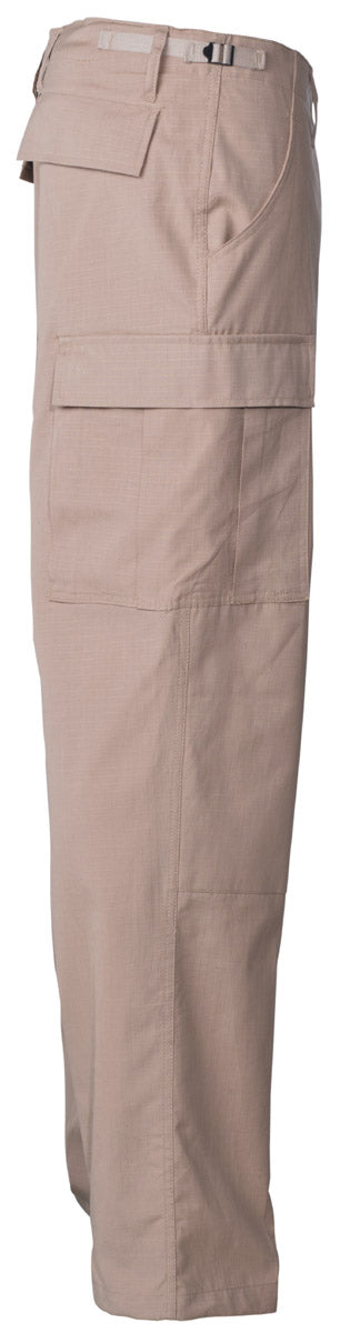 Pantaloni US BDU Khaki MFH - Ripstop, Talie Ajustabilă