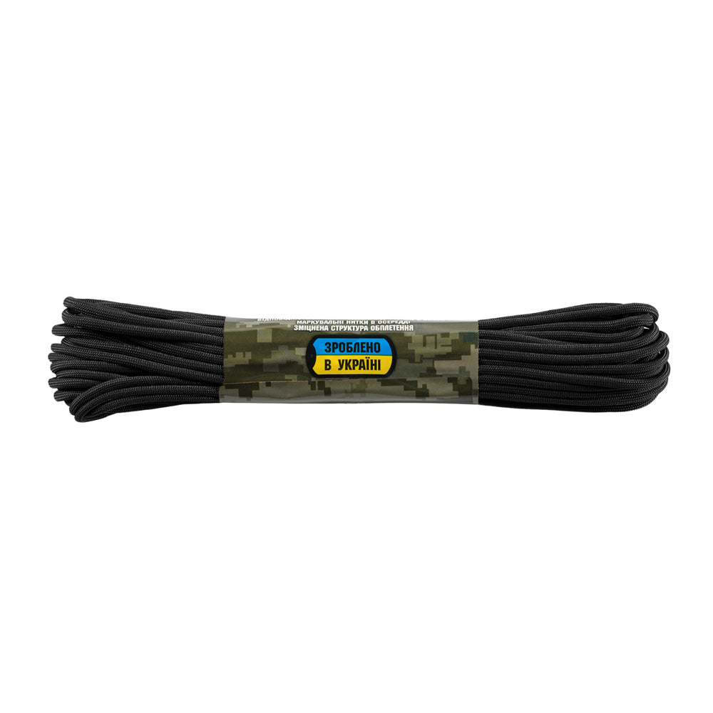 Paracord 550 M-Tac Mil-Spec 15m - Negru, Rezistență 270 kg