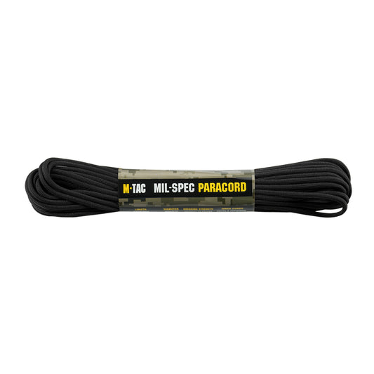 Paracord 550 M-Tac Mil-Spec 15m - Negru, Rezistență 270 kg