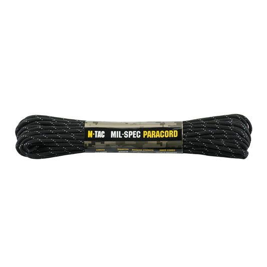 Paracord 550 M-Tac - Negru Reflectorizant, Mil-Spec
