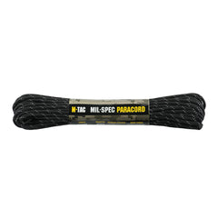 Paracord 550 M-Tac - Negru Reflectorizant, Mil-Spec