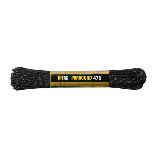 Paracord M-Tac 475 Negru Reflectorizant - Rezistență și Vizibilitate