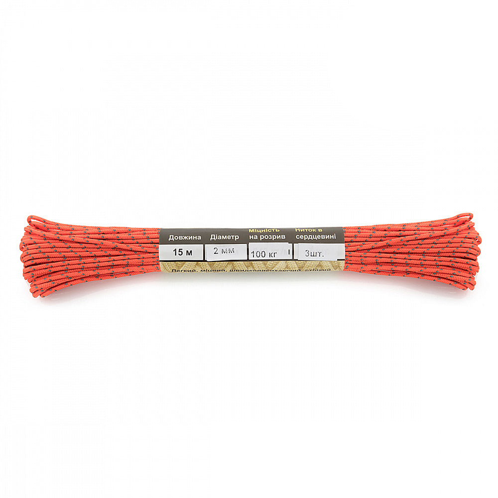 Paracord M-Tac Minicord Reflectiv 15m - Portocaliu Siguranță