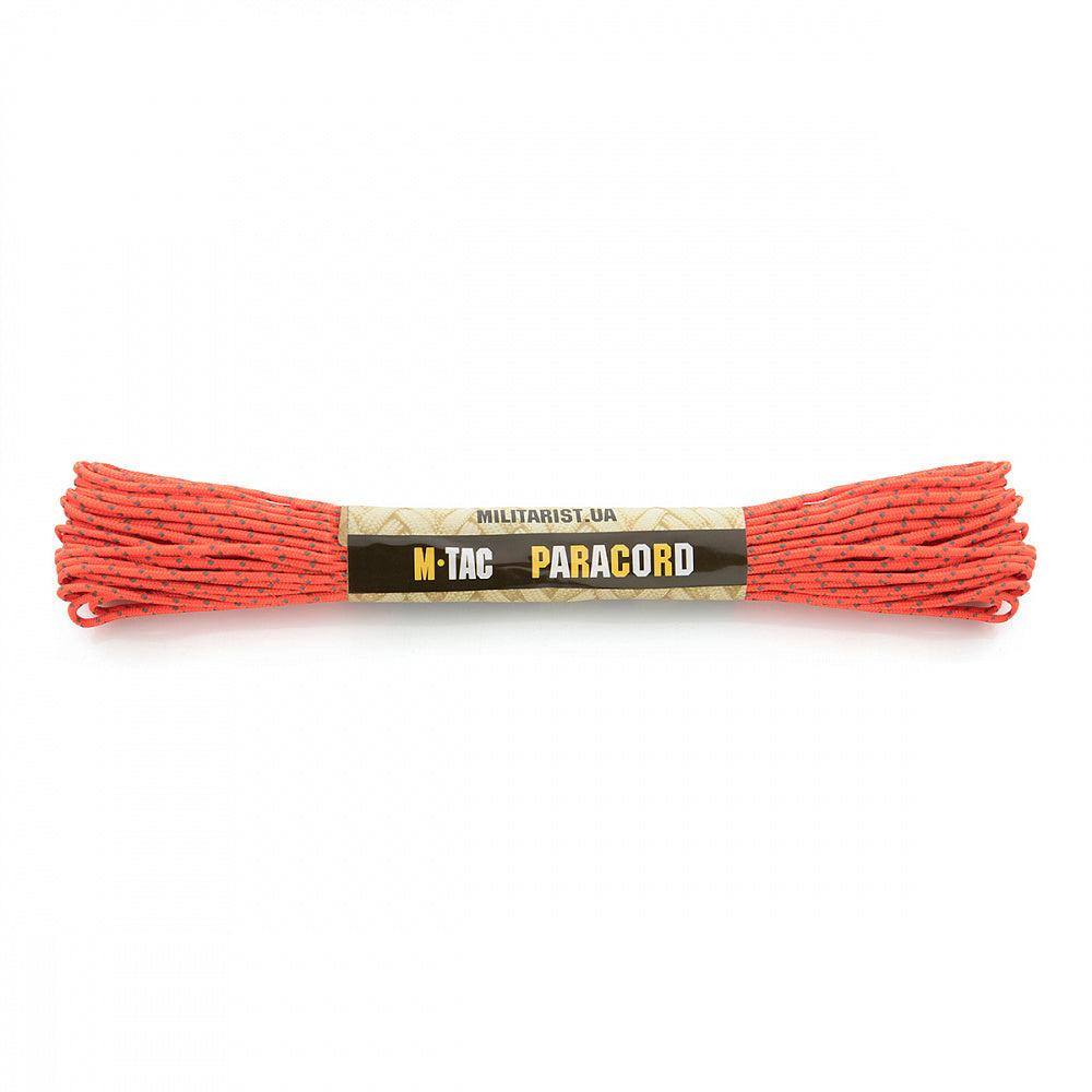 Paracord M-Tac Minicord Reflectiv 15m - Portocaliu Siguranță