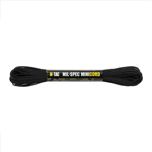 Paracord Minicord M-Tac Mil-Spec 15m - Negru, Rezistență 100kg