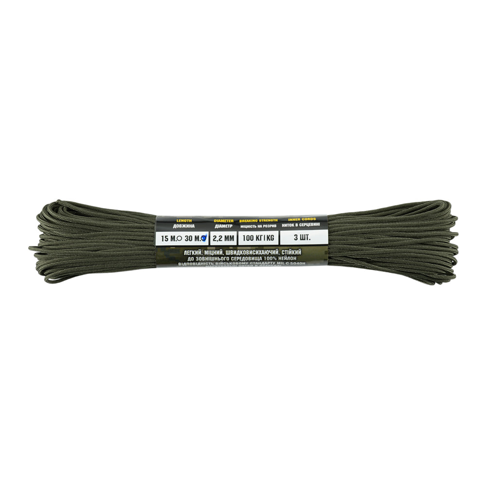 Paracord Minicord M-Tac Mil-Spec 30m - Ranger Green, Rezistență 100kg